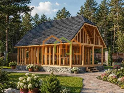 Каркасный дом без отделки 8х10